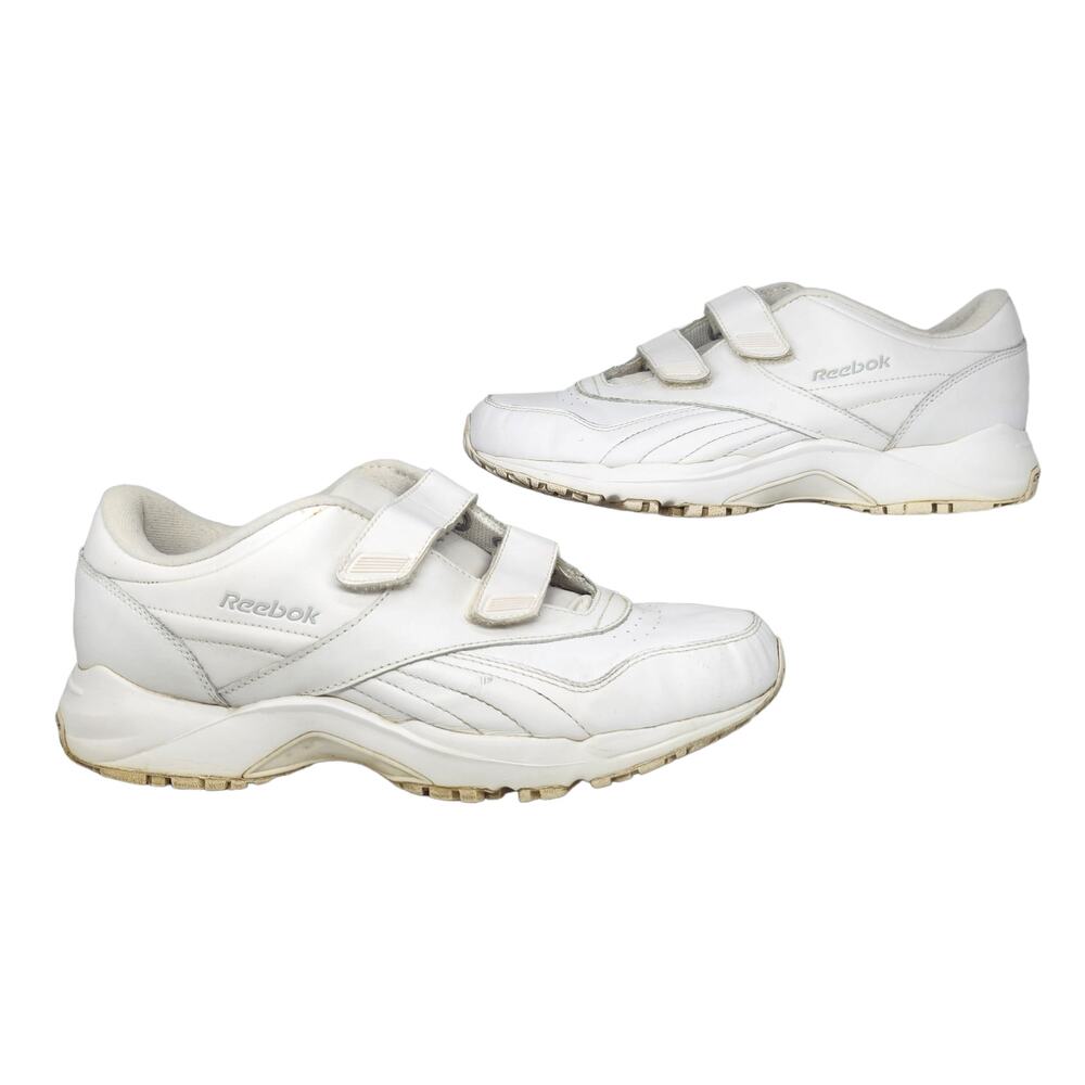 Reebok Shoes Mens 9.5 4E XWide White Dad Hook & Loop Tennis Trainers Sneakers